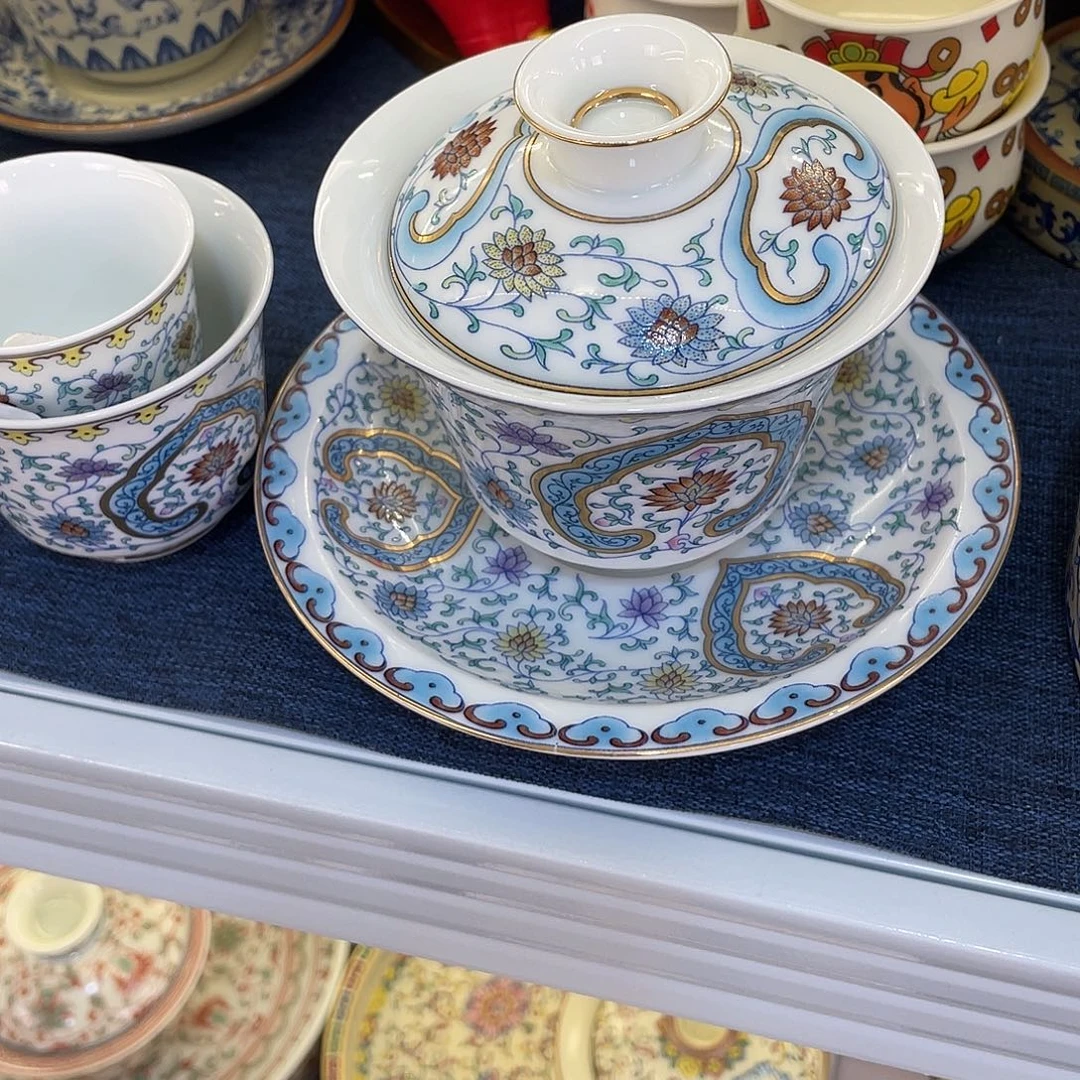 陶景德陶瓷盖碗茶具