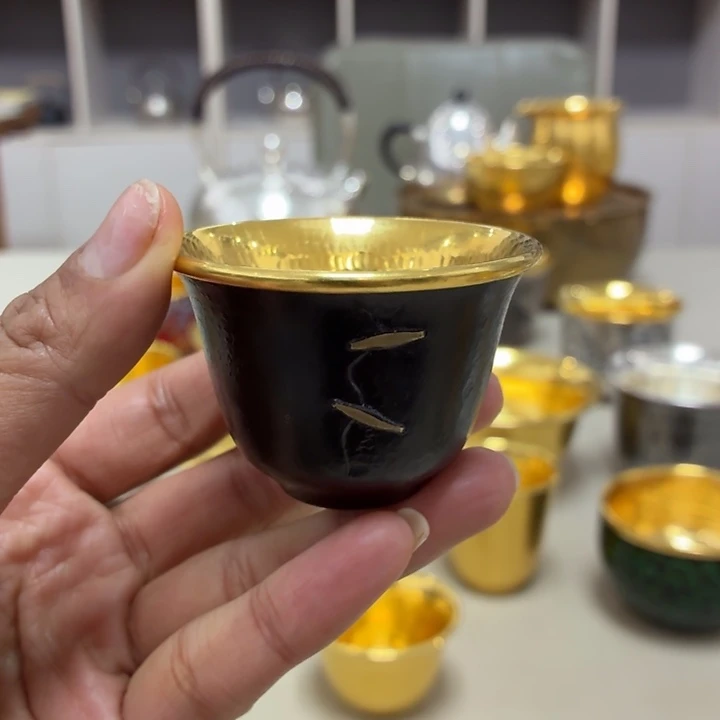 李小鹤铁包金1克足金999闻香杯35毫升