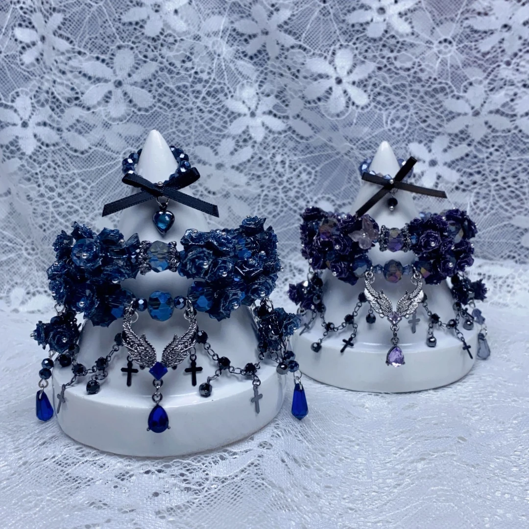 【羽翼】猫屿星饰diy原创琉璃串珠翅膀蓝色紫色百搭气质送礼仙气