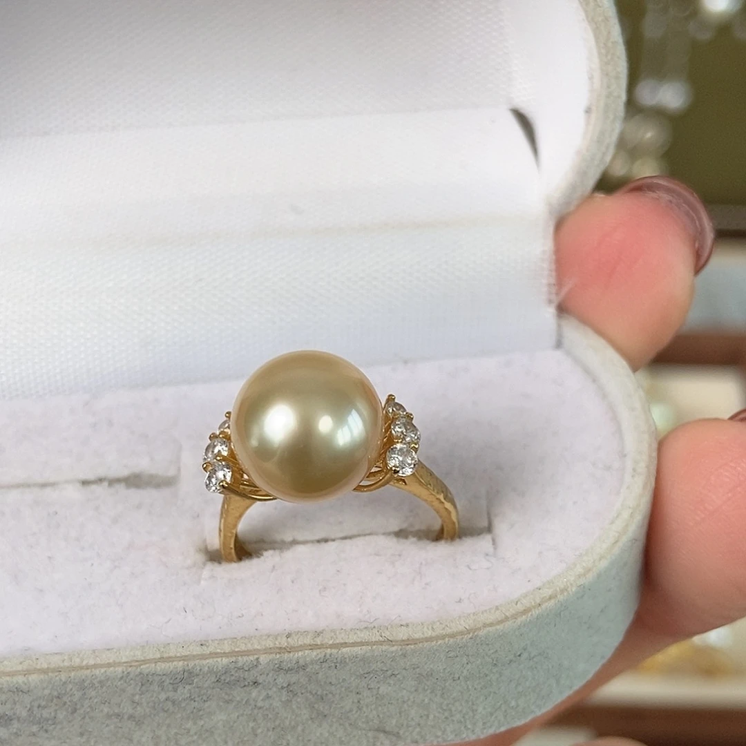 海水珍珠戒圈银S925镶嵌