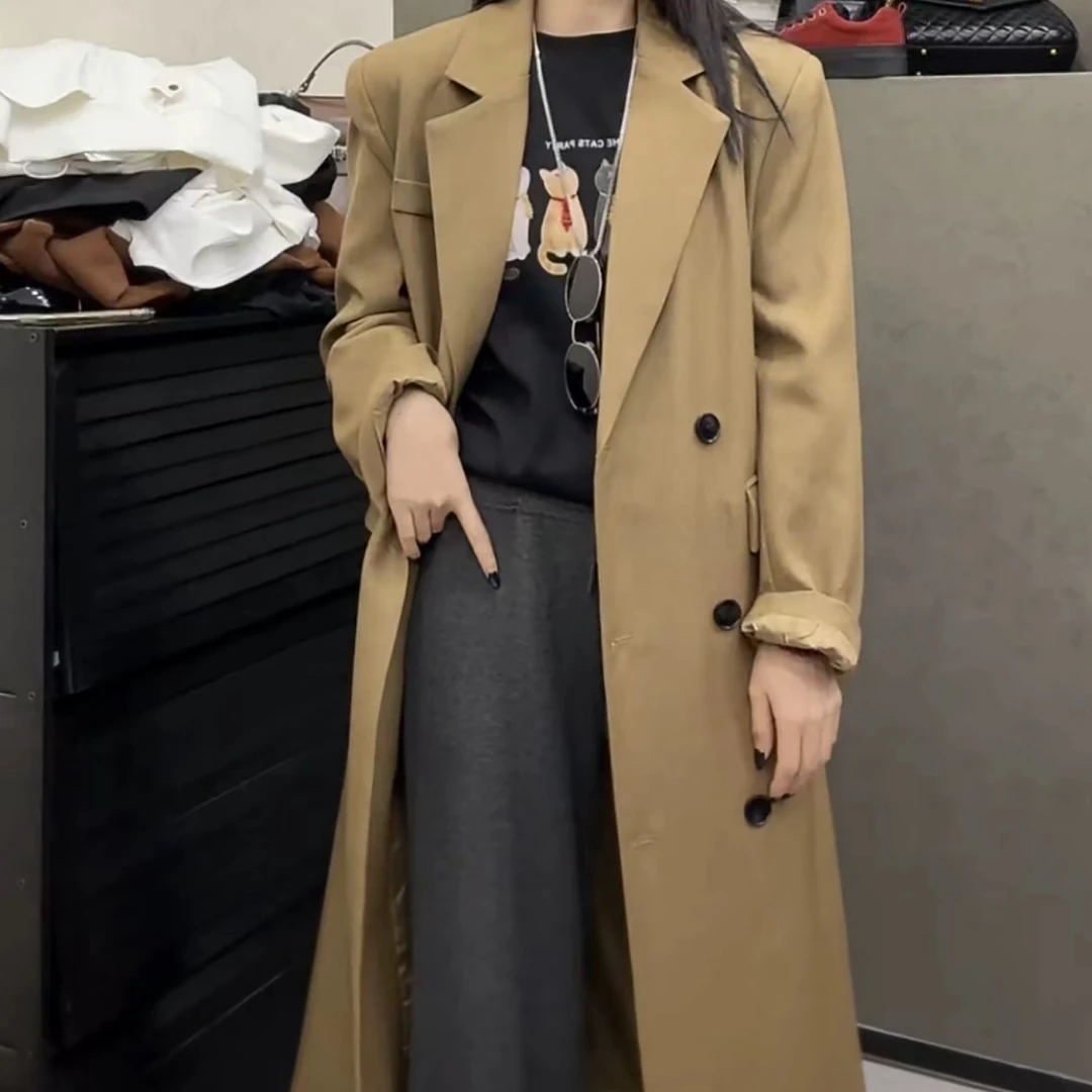 890基础款轻奢高级感卡其色西服大衣34