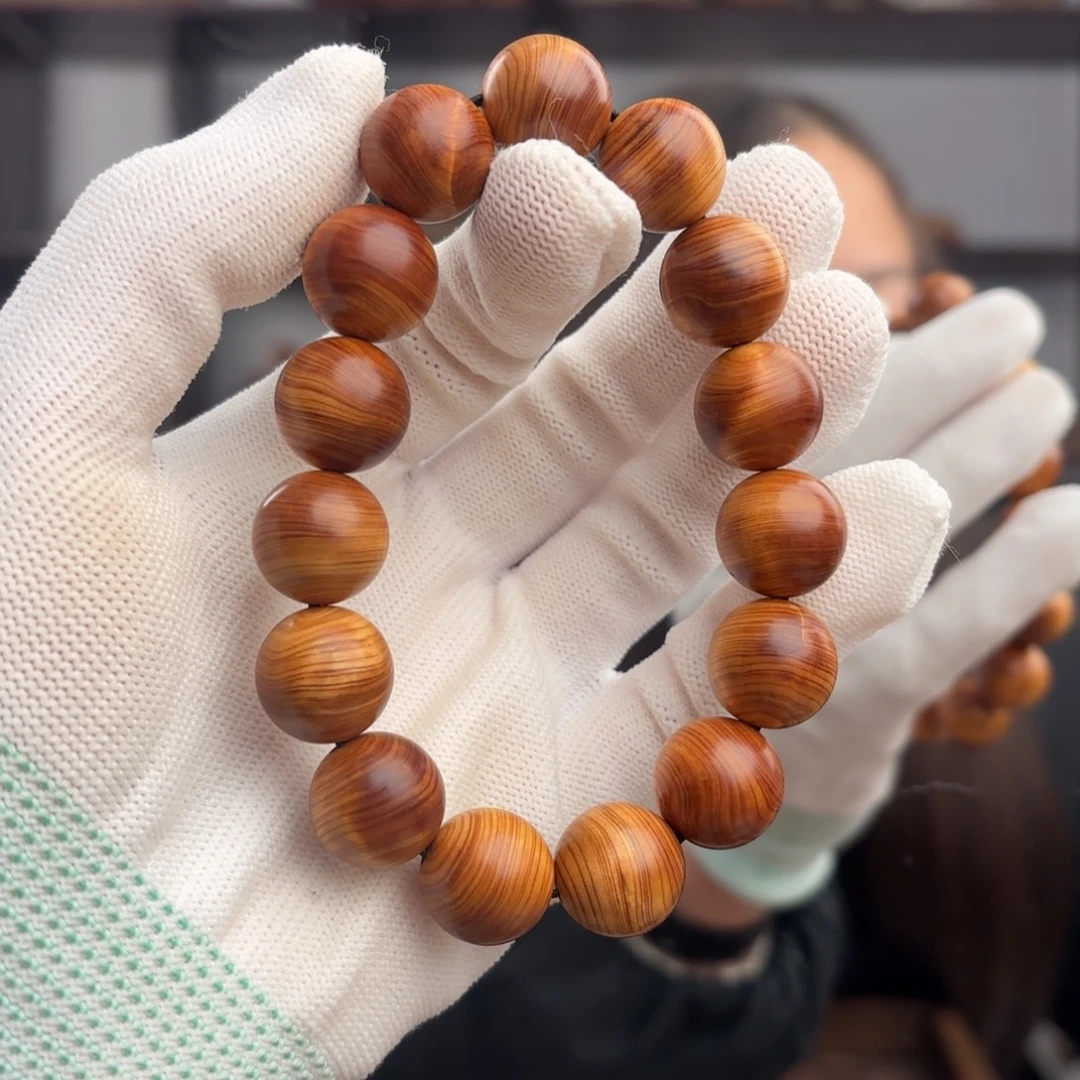 柏木（崖柏）手串/手链 红黑微闪电1.5板根料薄荷香26.8