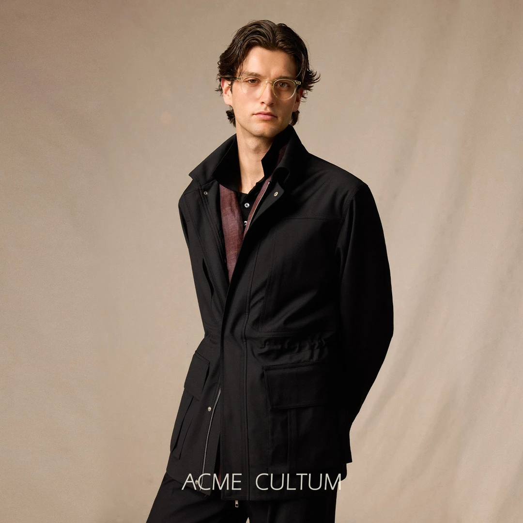 Acme cultum纯羊毛易护理薄款立领猎装夹克外套男宽松廓形上衣春