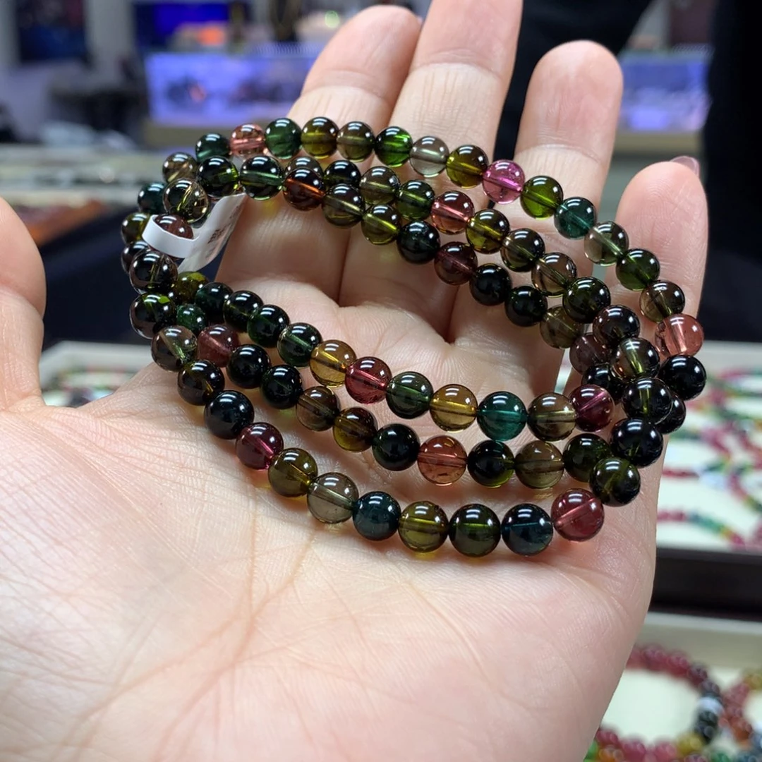 碧玺手链未镶嵌咔****?6.5毫米左右