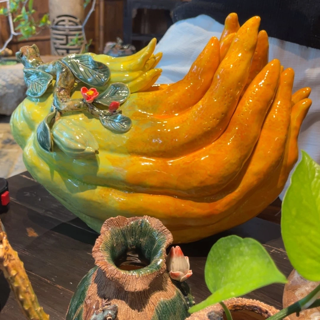 *****陶艺作品佛手摆件