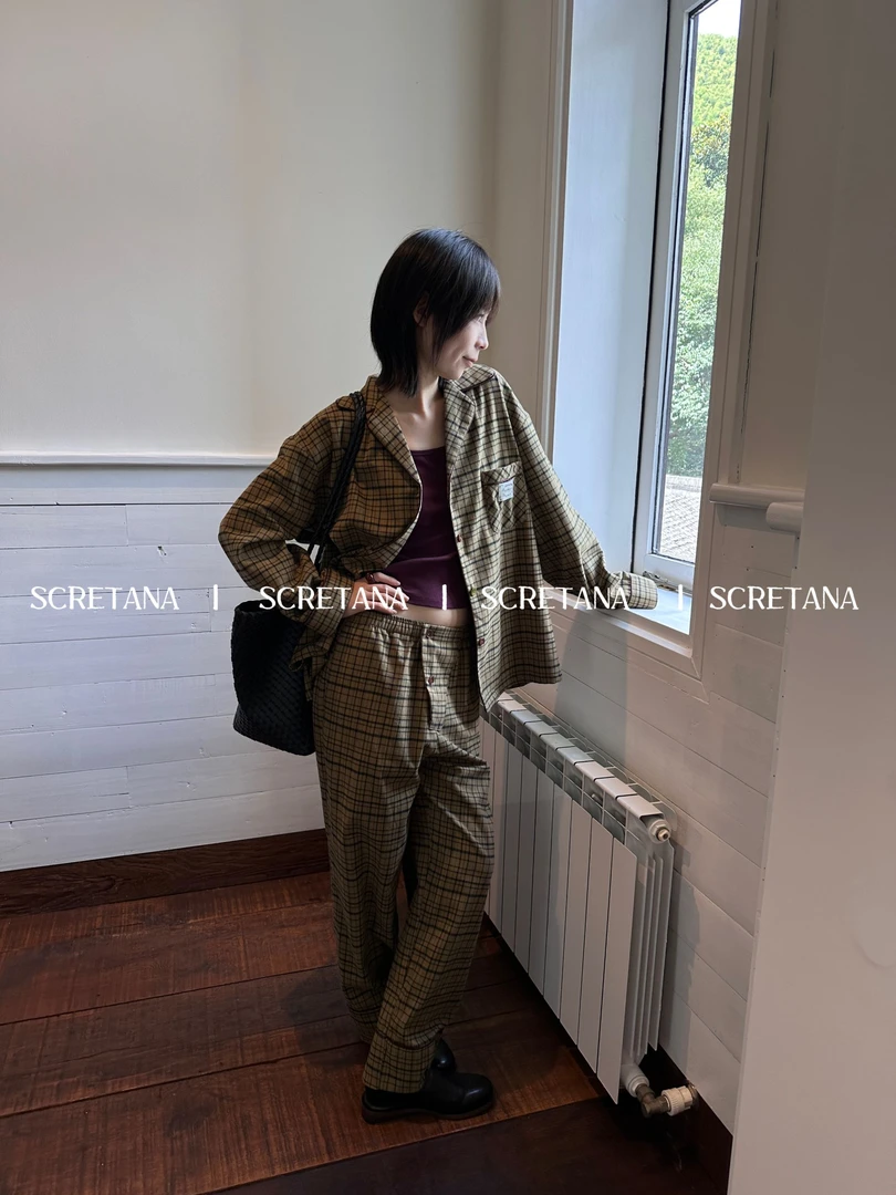 SCRETANA/安娜的秘密巷往摩登复古老钱风可外穿高级感家居服套装