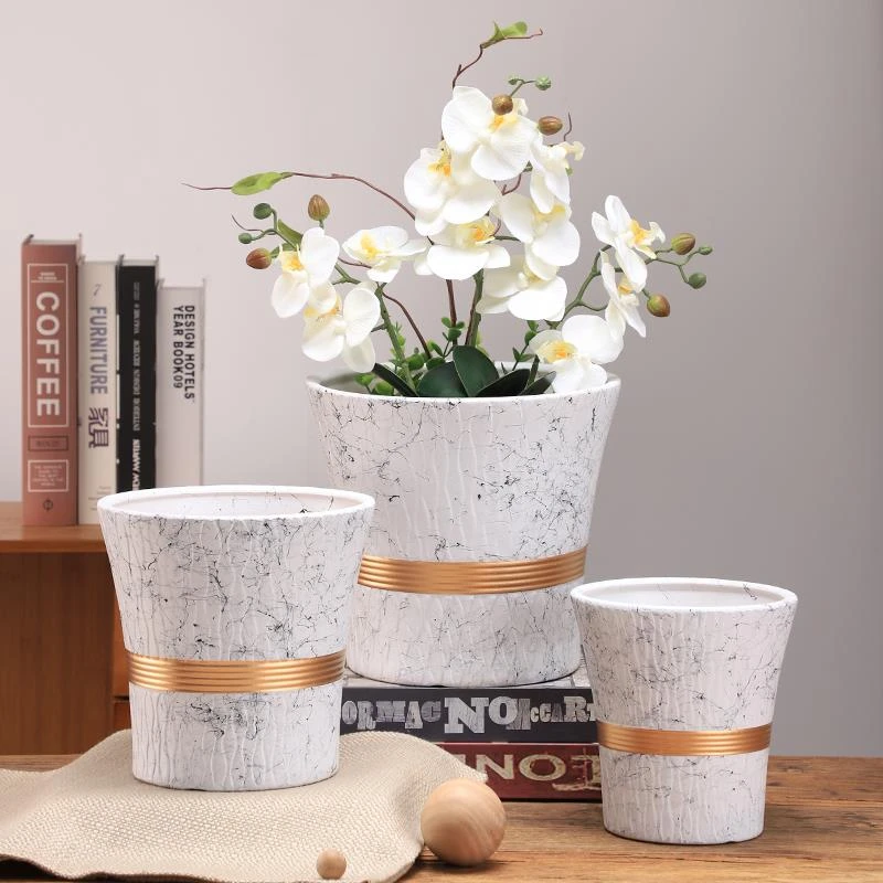 家用陶瓷花盆大口径欧式风格盆栽发财树绿箩君子兰特大号