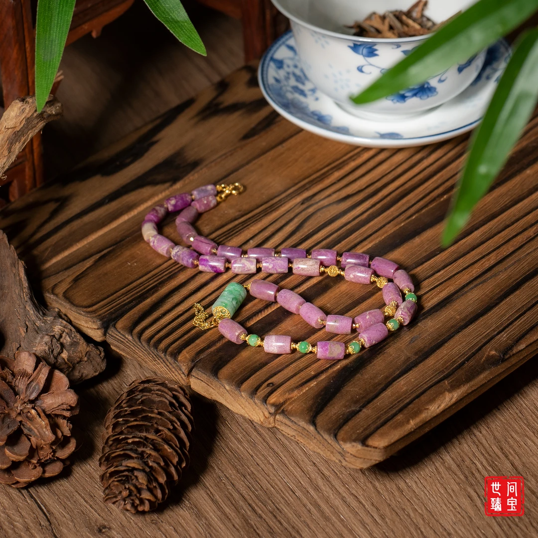 世间臻宝-清颜丨18K金樱花舒俱来桶珠项链/45cm/多样性发/P3496/0