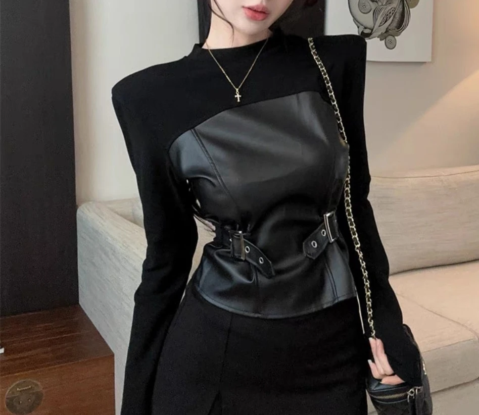 【素写定制100-200】新款设计感法式小众洋气网红修身气质上衣女