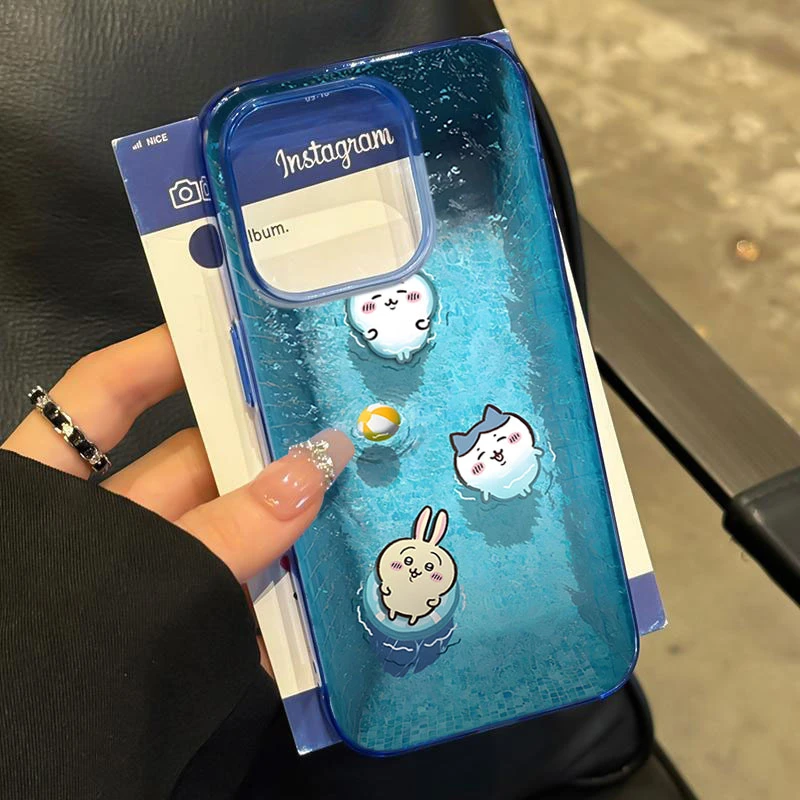 游泳吉伊卡哇适用iPhone16苹果14_15PROMAX软胶13手机壳12防摔11X