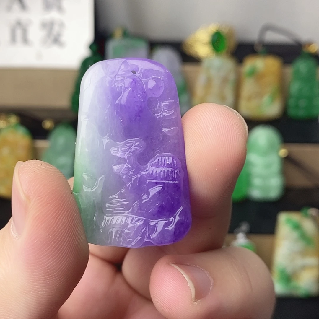 翡翠银S925镶嵌吊坠(赠链)