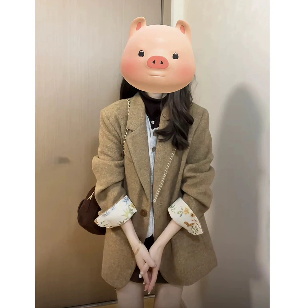 高级感西装呢子大衣女2025新款毛呢外套短款小个子赫本风气质韩系