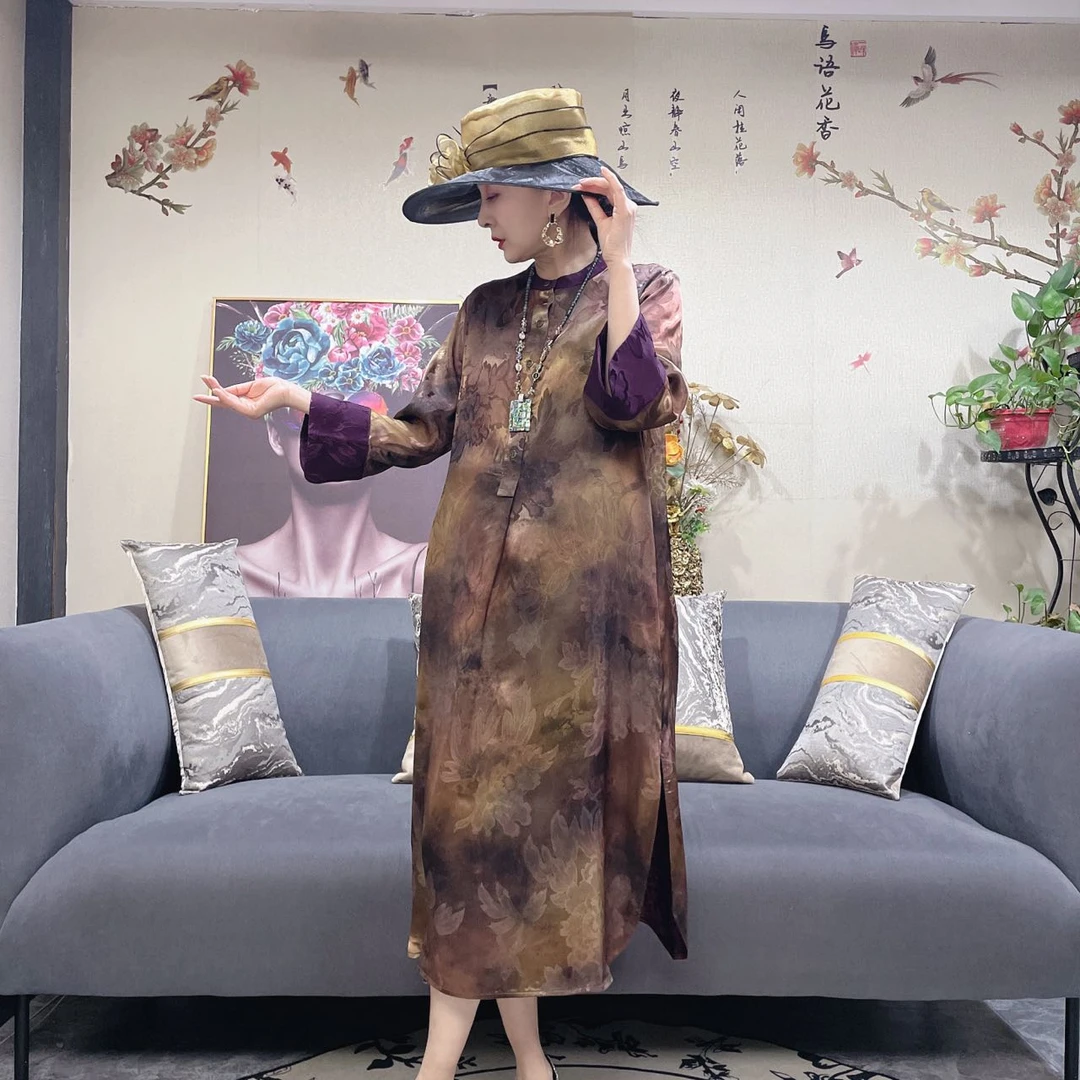 25D5053时尚复古优雅春季上新洋气名媛气质休闲百搭连衣裙