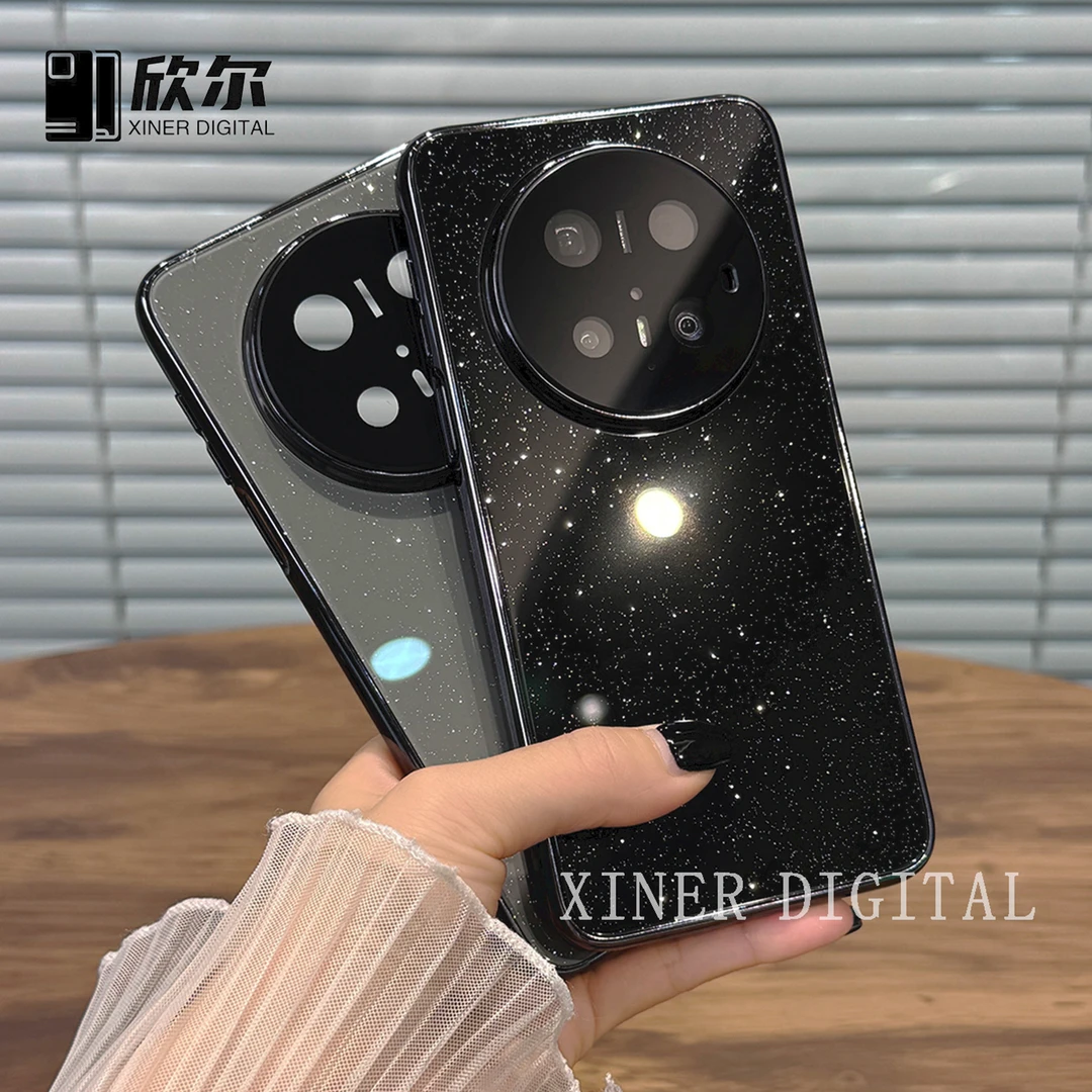 欣尔 适用华为mate70pro手机壳高级感星空闪粉mate70镜头全包时尚