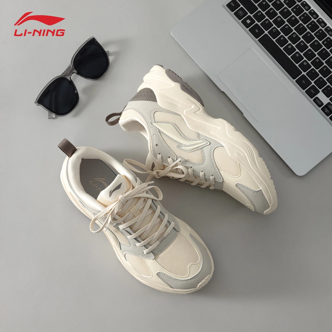 李宁脉冲男款老爹鞋2025夏季轻便透气老爹鞋厚底透气时尚老爹鞋