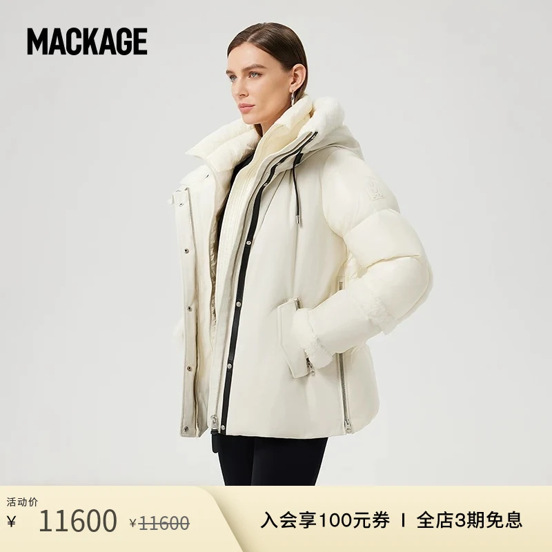 【3期免息】MACKAGE女士 CYRAH拼接加厚防寒羽绒外套