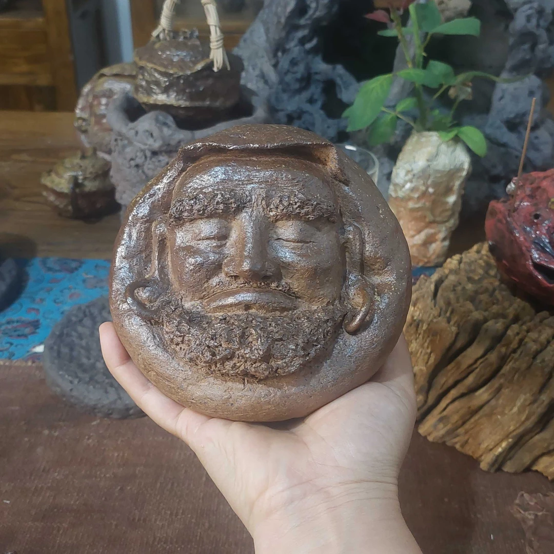 紫砂柴烧手捏禅意  达摩