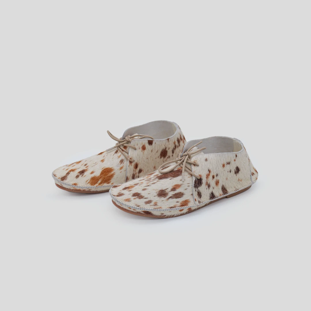 复古系带沙漠靴女春季马毛极简老钱风平底单靴短靴row单鞋C5LF022