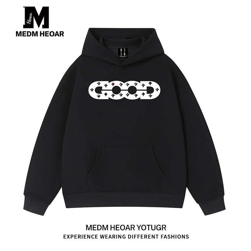 【三标齐全】MEDM HEOAR联名GOOD彩虹宝石经典印花连帽男卫衣帽衫