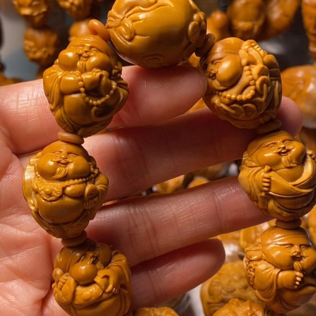 橄榄核手串/手链双面瑞兽财神