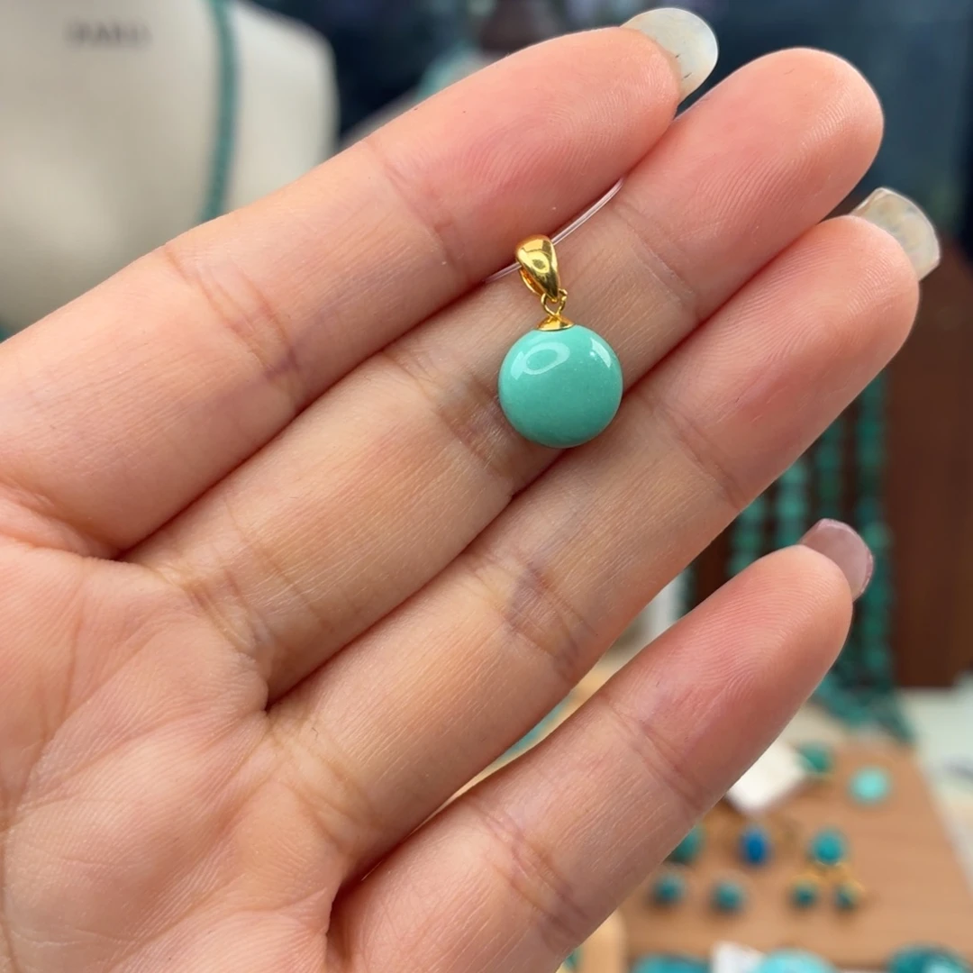 绿松石18K金镶嵌颈饰