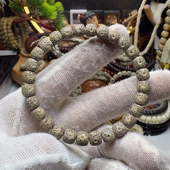 手串星月菩提6号车尺寸8.7石玉龙鳞单圈