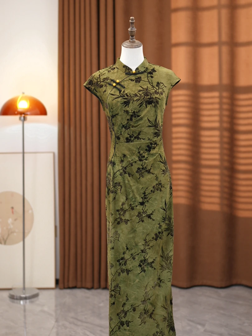 雅木 雾夏 春夏气质日常优雅款旗袍 衣长123cm