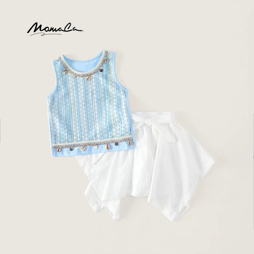 MOMOCO女童2025夏季新款两件套儿童波西米亚度假套装77630580070