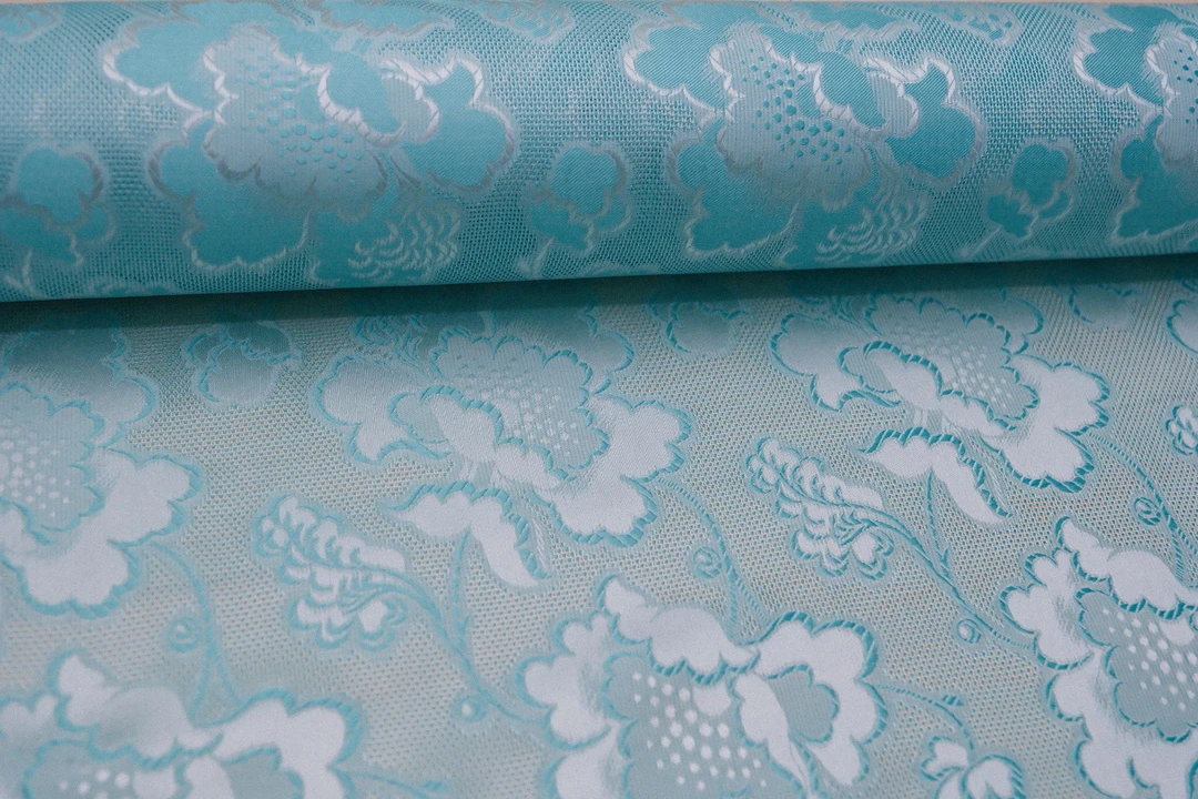 李德喜四经绞罗名家非遗面料100%桑蚕丝-天青牡丹