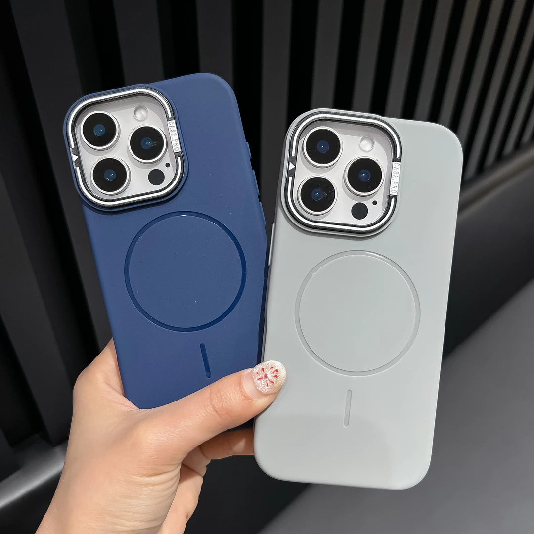 适用苹果16pro手机壳镜头支架苹果15promax细圈磁吸15/14全包软壳