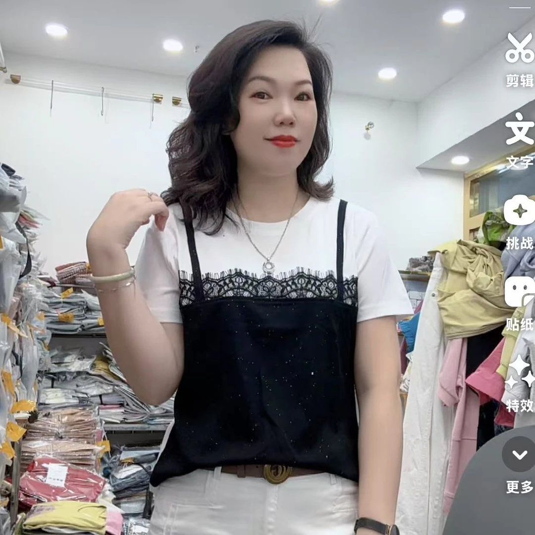 （芬芬家）新款时尚韩版个性潮流假两件T恤55825