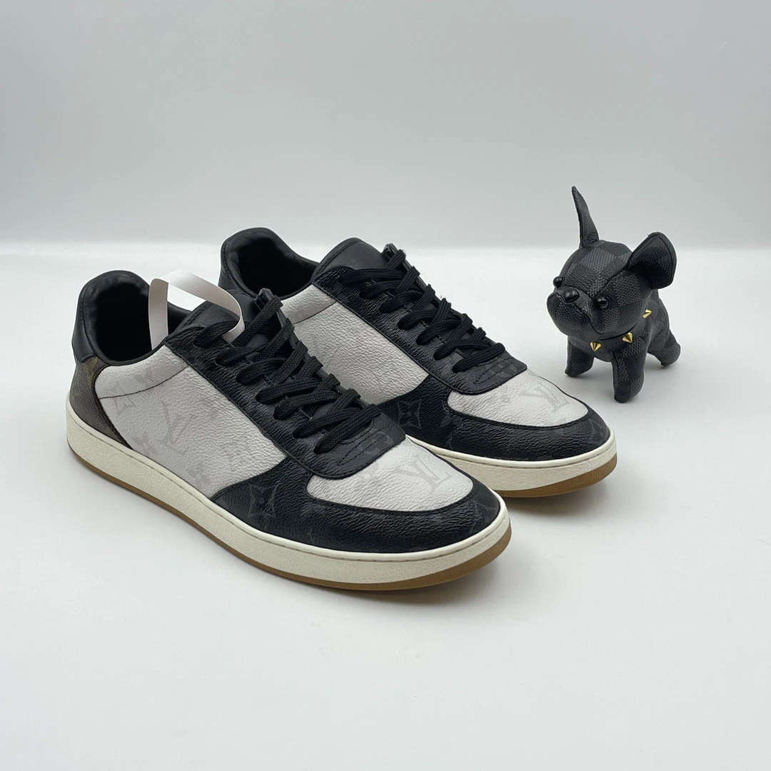 99新 LouisVuitton/路易威登 三色拼接经典老花满印板鞋 41.5码