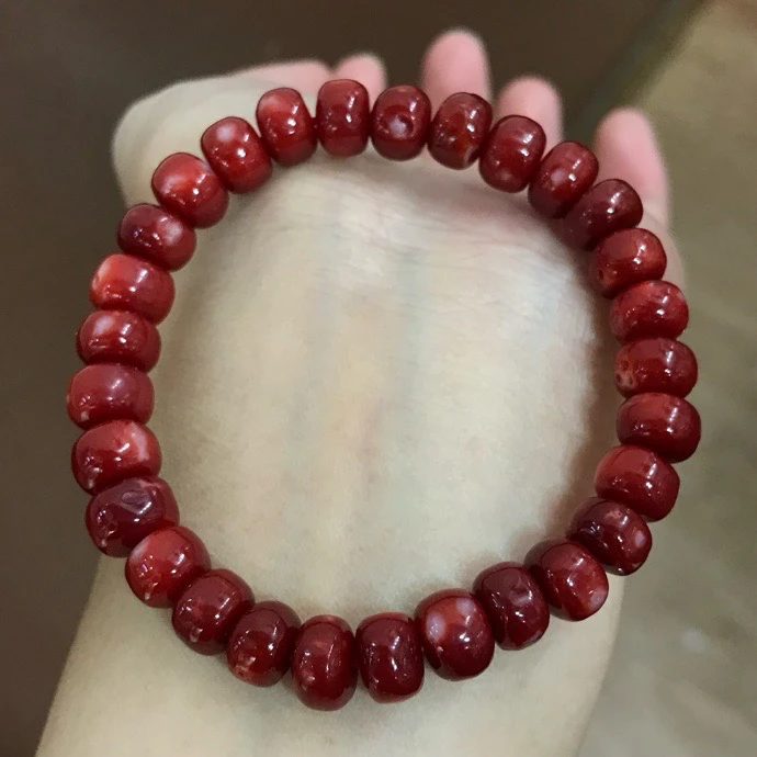 红珊瑚阿卡鼓珠手串