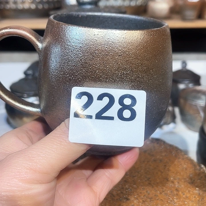 杯赵*方高温柴烧陶泥马克杯