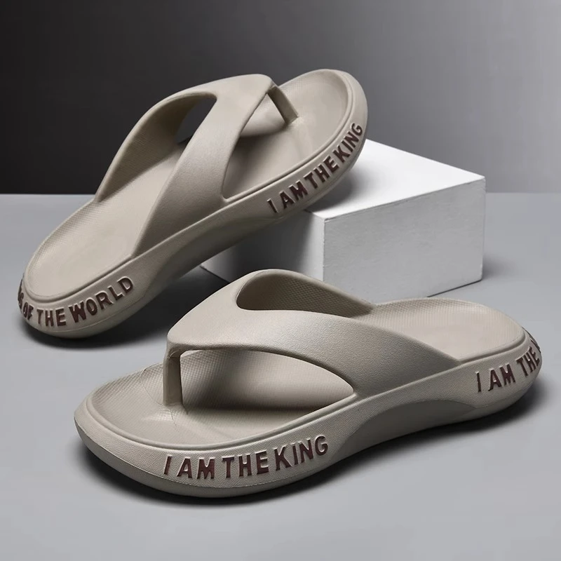 宾斯洛特人字拖男夏季防滑踩屎感软底耐磨休闲沙滩夹脚个性凉拖鞋