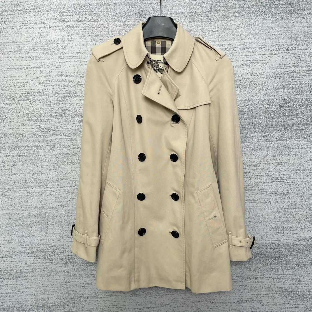 99新 BURBERRY/博柏利 C300608/棕色中长款风衣/UK2码