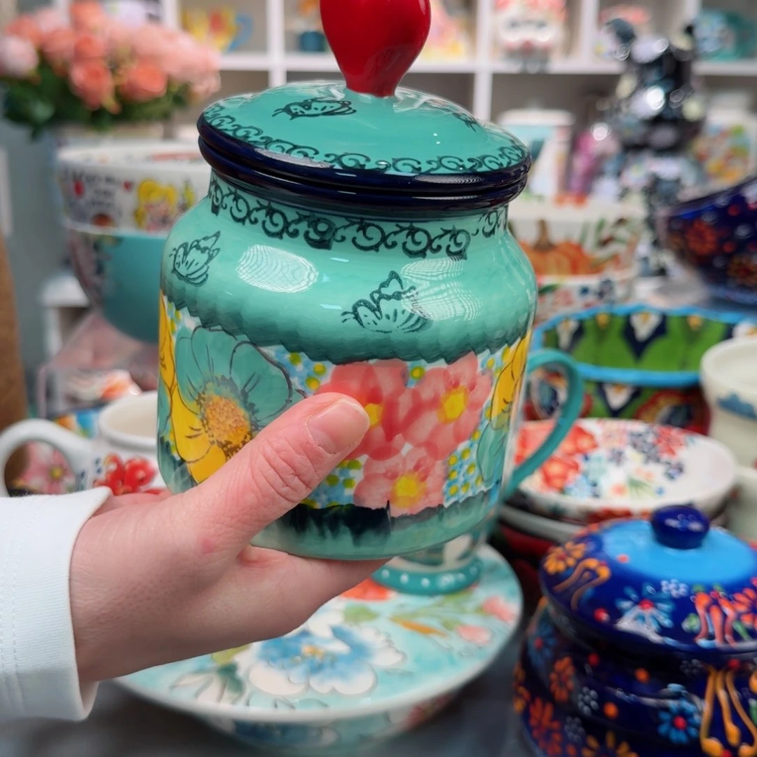 瓷片550毫升碧海密封罐一只