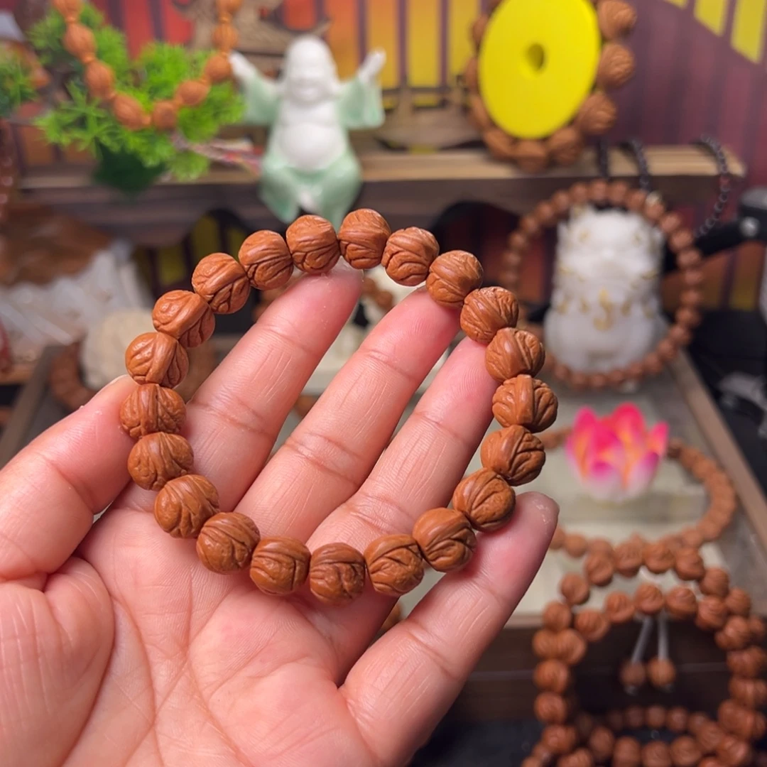 桃核吊坠玉龙脊手串12