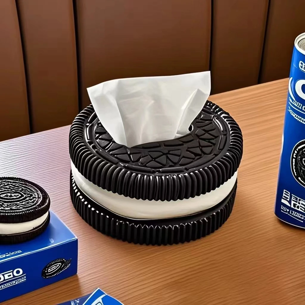 创意简约奥利奥抽纸盒家用客厅卧室桌面高级感纸巾盒装饰品摆件