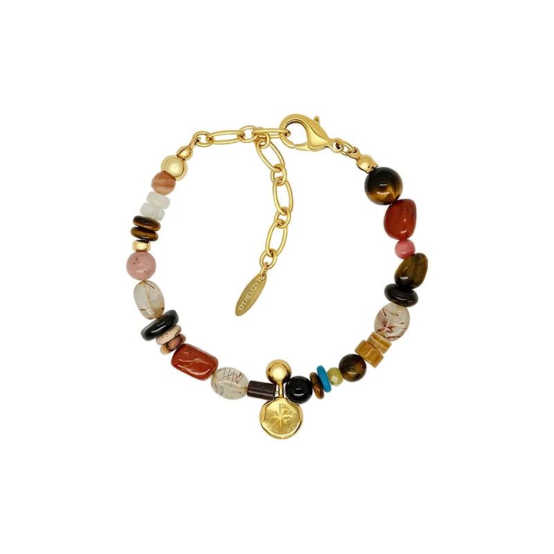 合金手链 【茉舍】LAZY CIRCLES 彩虹石天然串珠手链 LC440034-428