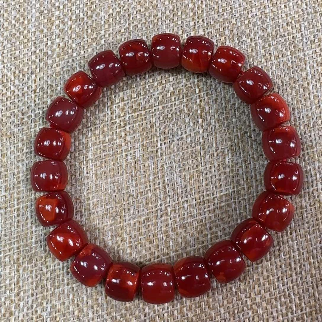 手链未镶嵌南红玛瑙手串原矿南红手串瓦西高品质牛血红10mm