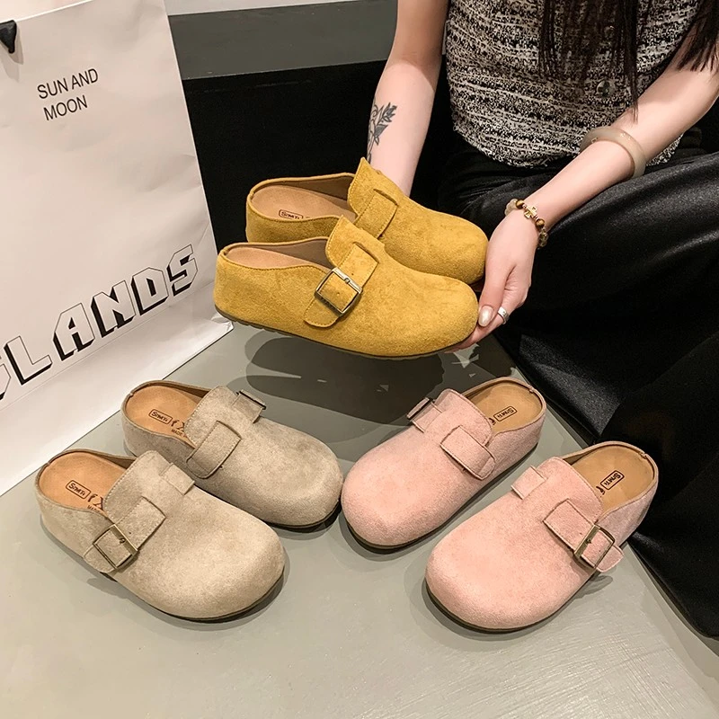 博肯拖鞋女2025春夏季新款百搭厚底增高皮带扣拖鞋