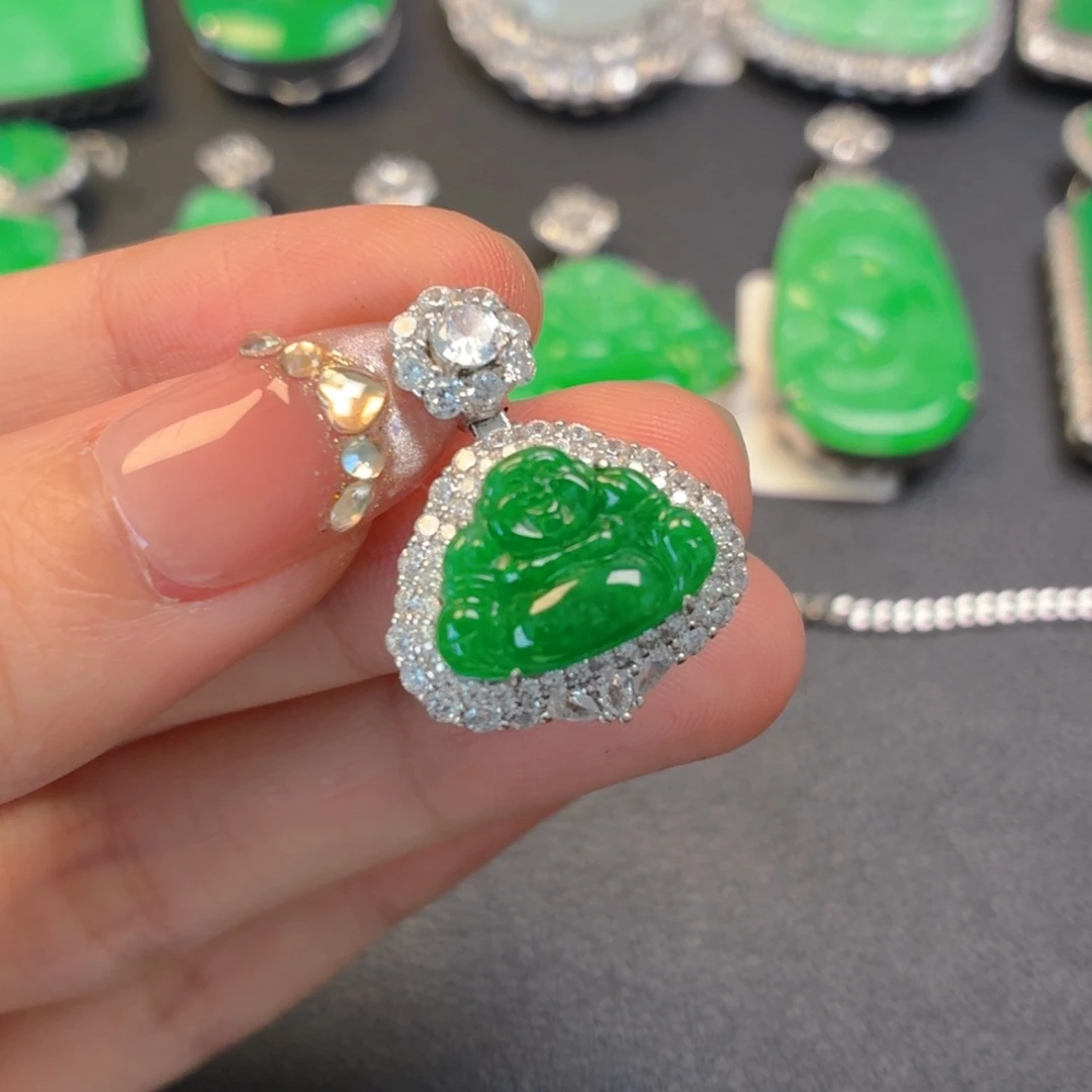 翡翠银S925镶嵌颈饰