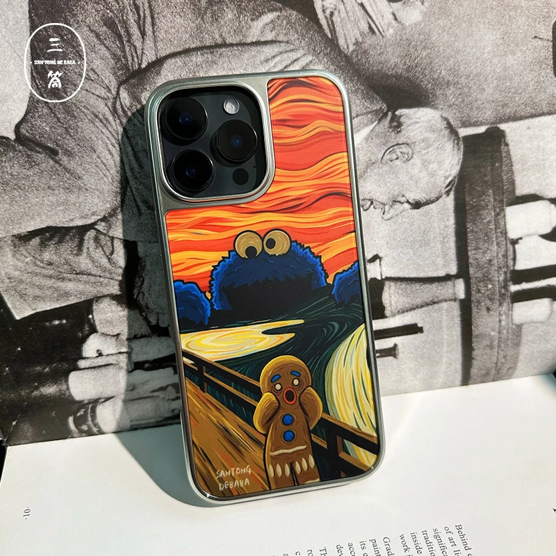 【恶搞芝麻街】电镀磁吸壳适用苹果16防摔iphone13/4promax全包15壳