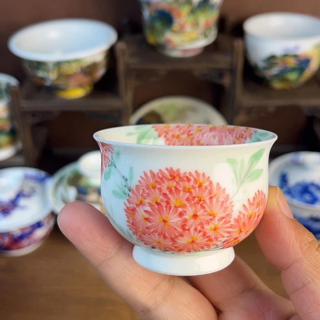 忠意堂釉下彩红绣球