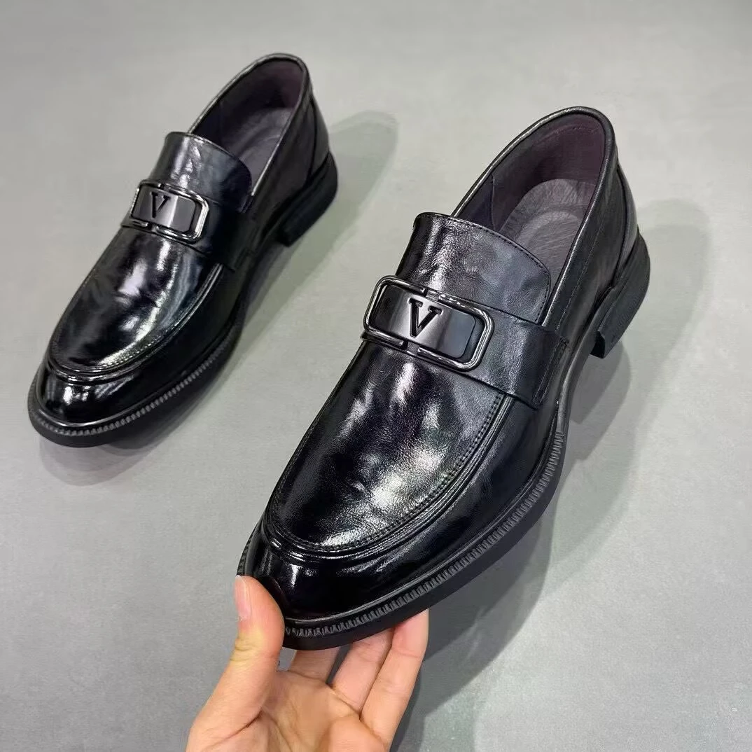 头层牛皮高档男鞋上档次正装2025新款男士百搭软底商务休闲皮鞋潮