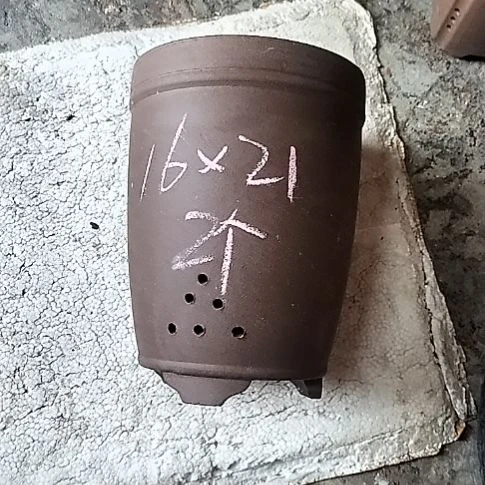 三线两个花盆紫砂