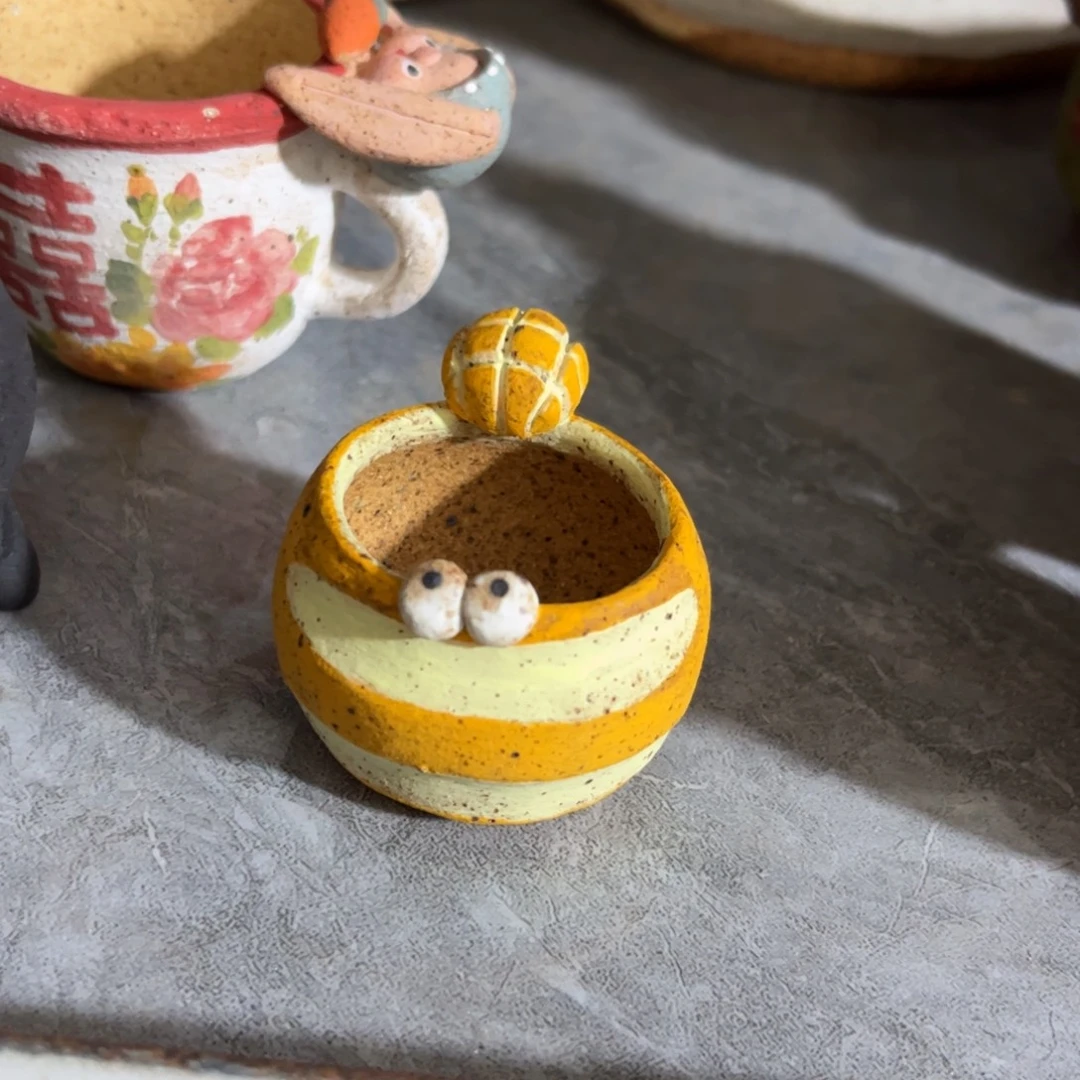 黄****泥塑古镇炻陶花盆