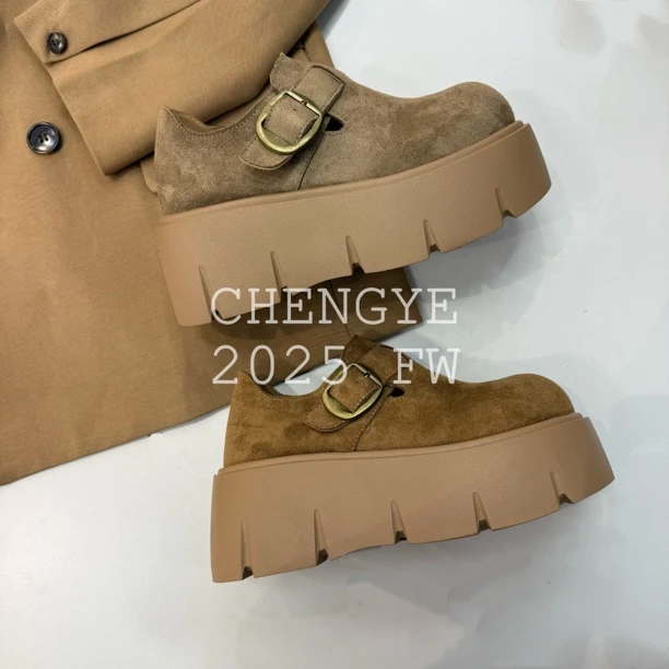 【CHENGYE】7cm-磨砂勃肯鞋2025新款舒适百搭懒人鞋一脚蹬