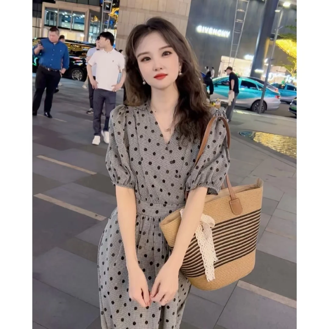 夏季时尚长裙小众夏装法式宽松气质小个子设计感显瘦复古减龄